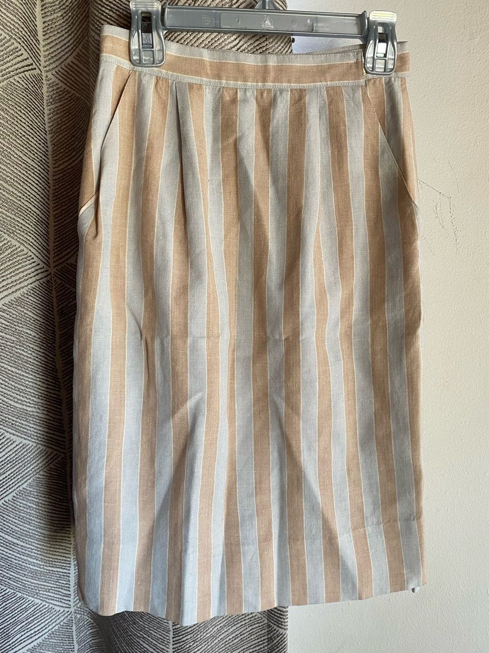 Christian Dior Vintage Stripes Mini Skirt Women's Brown Blue Size 4